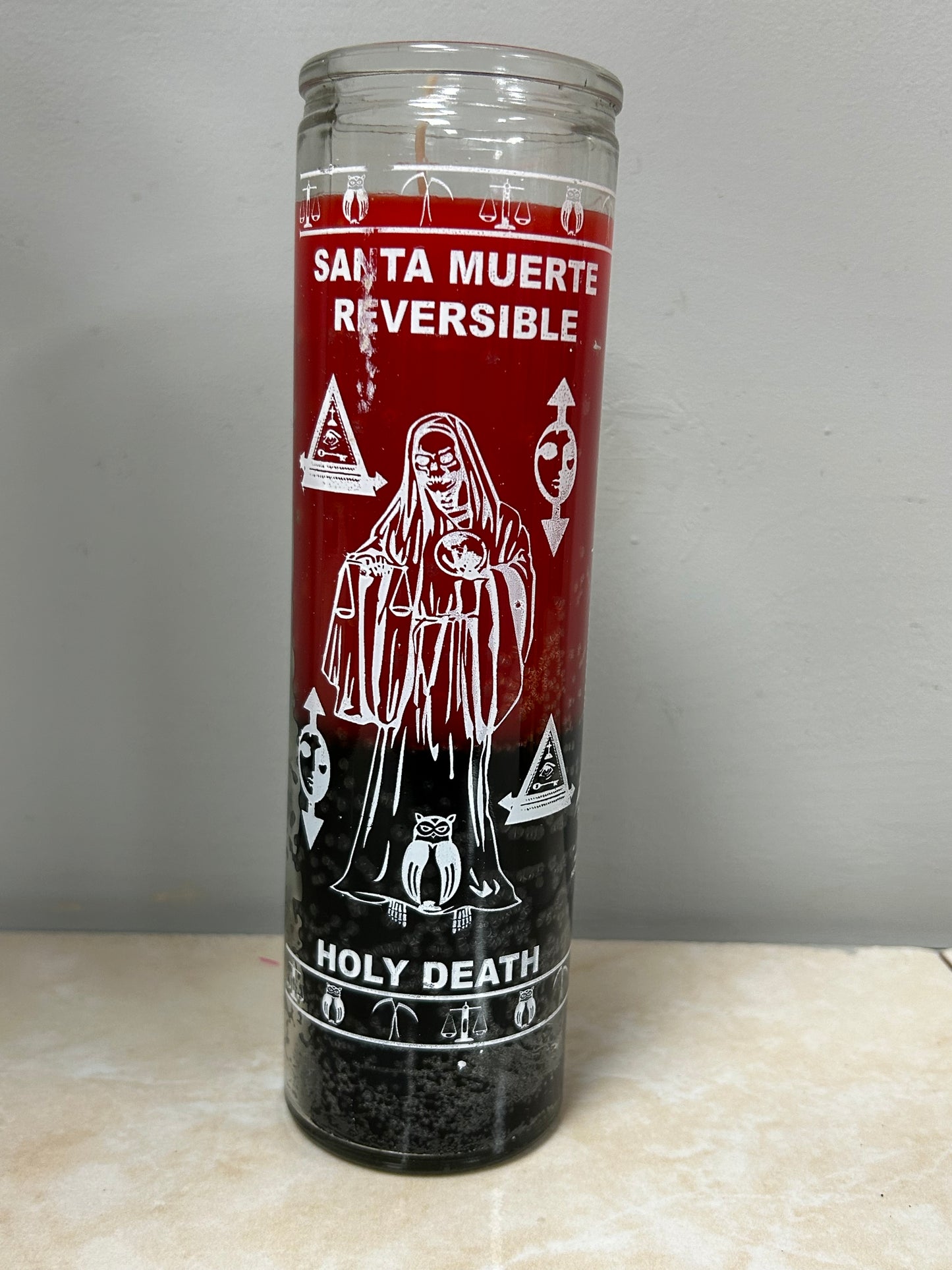 Veladora Reverisble Santa Muerte / Reversible Santa Muerte Candle