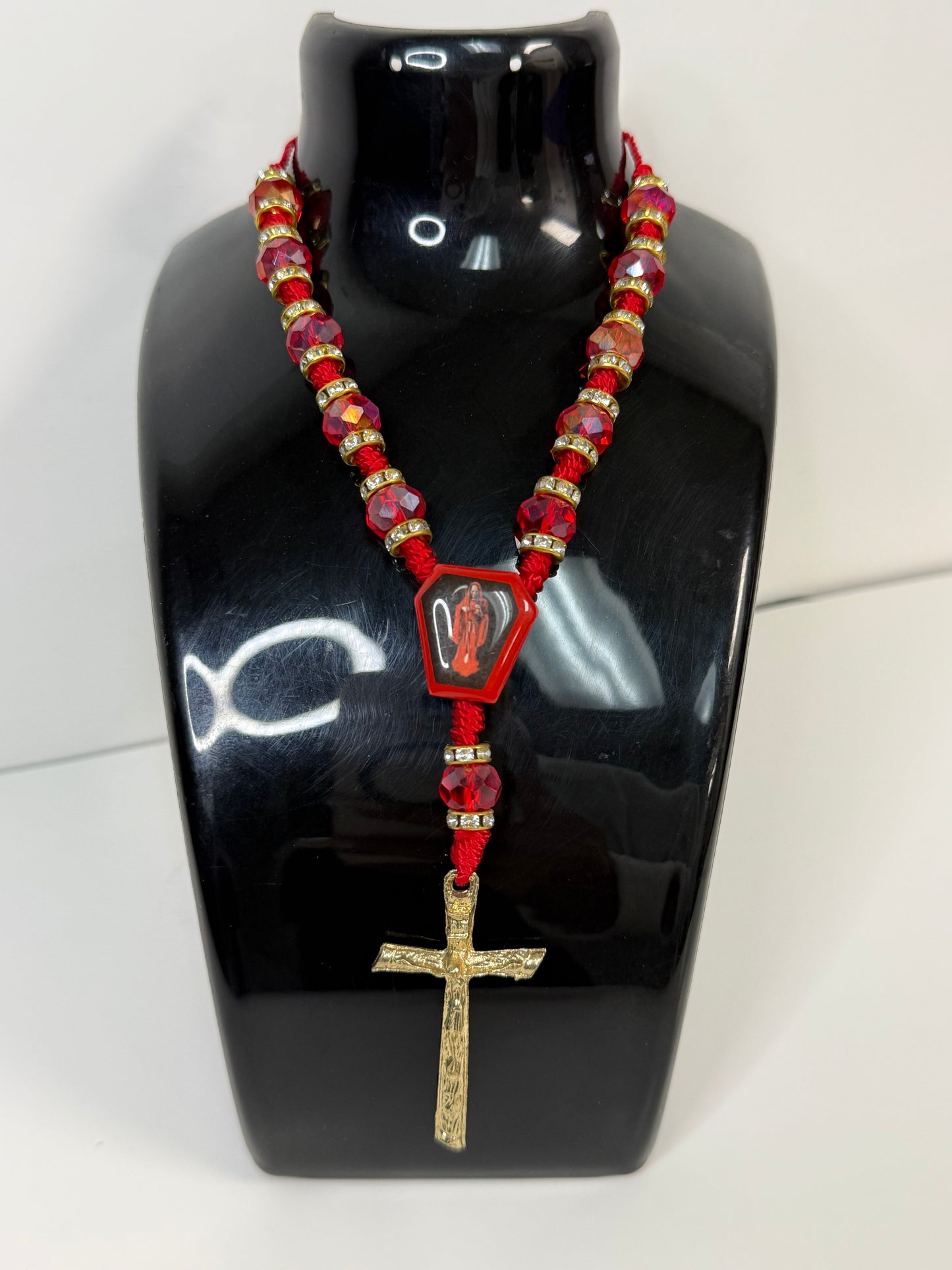 Rosario,Decenario de la Santa Muerte /  Rosary for Car or Neck, Holy Death Decennary