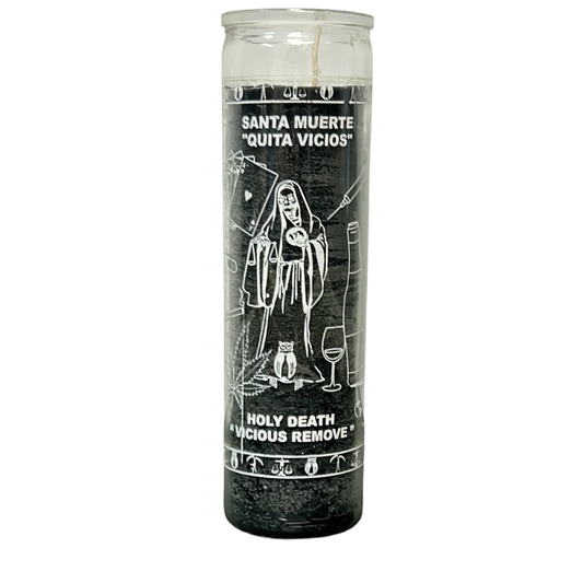 Veldora Negra Santa Muerte Quita Vicio / Santa Muerte Candle to remove bad habits